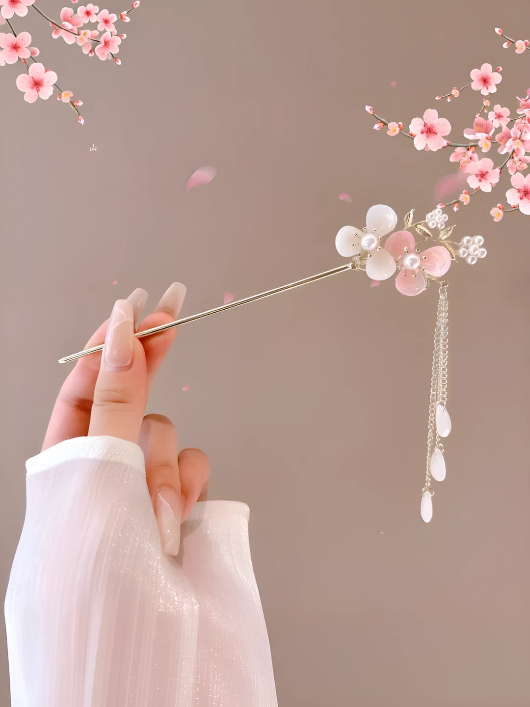 White-pink double flower