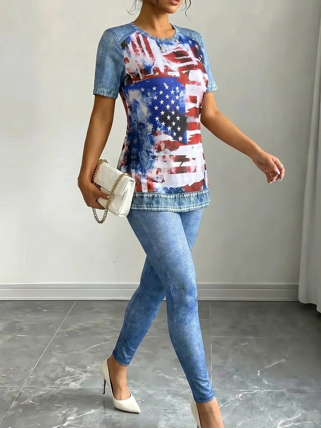 Women's 2026 two-piece casual set: printed cardigan and slim jeans