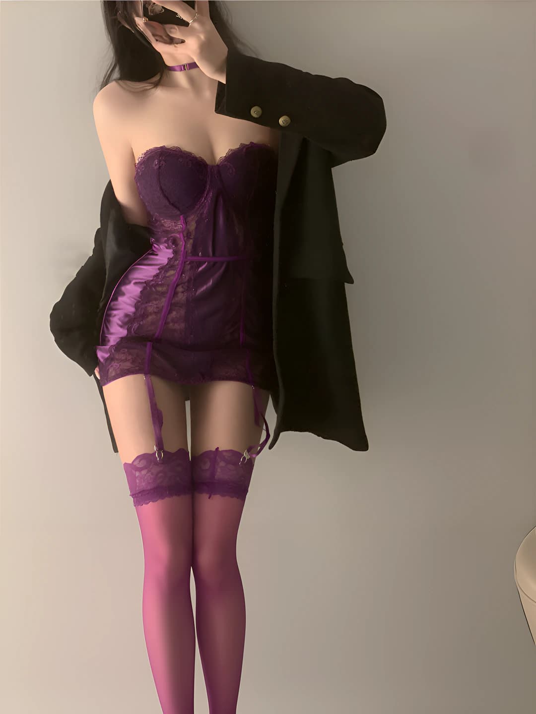 Purple + purple stockings