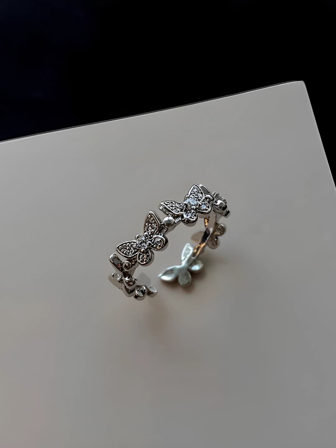 Zircon butterfly ring