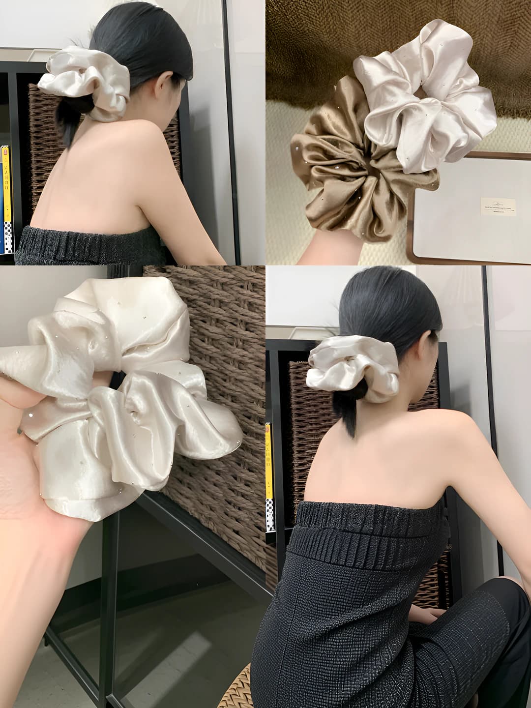 Women's stretch satin hair tie, spring 2026, fresh and sweet style