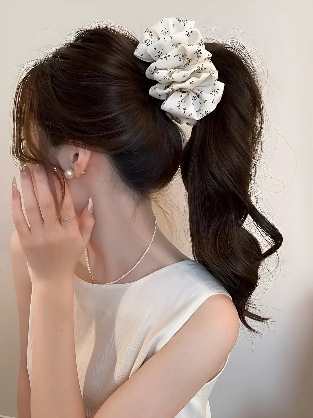 4#White floral - approx. 12 cm