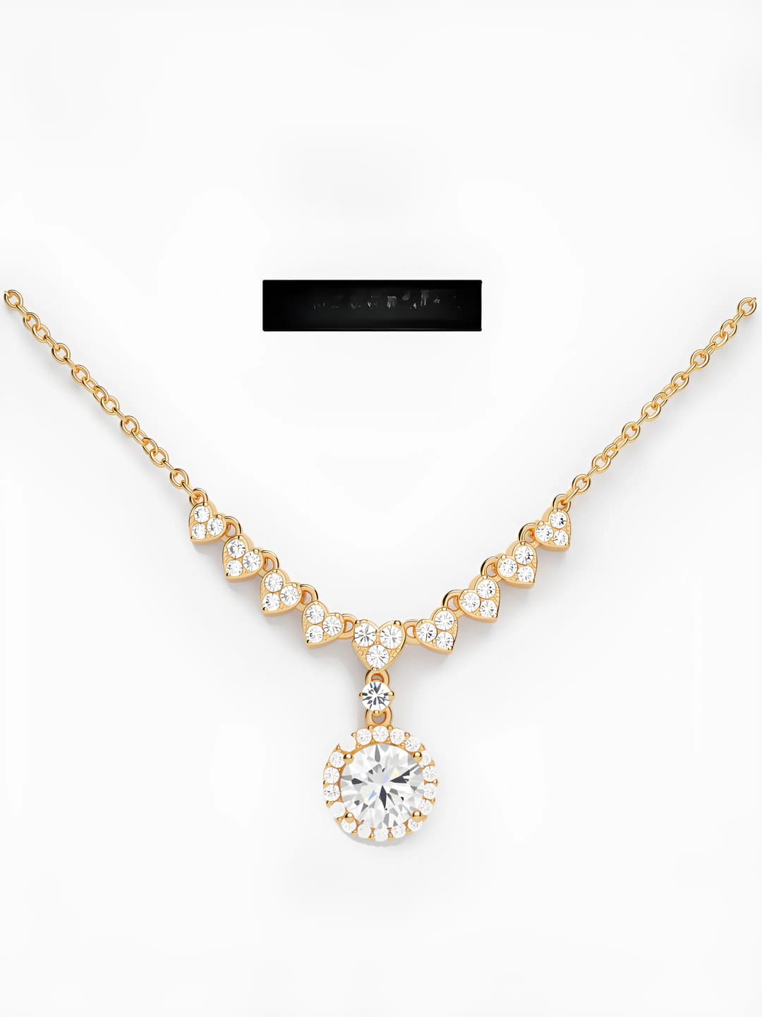 Women's brass alloy chain necklace, small chanel style, O chain, 41-50 cm