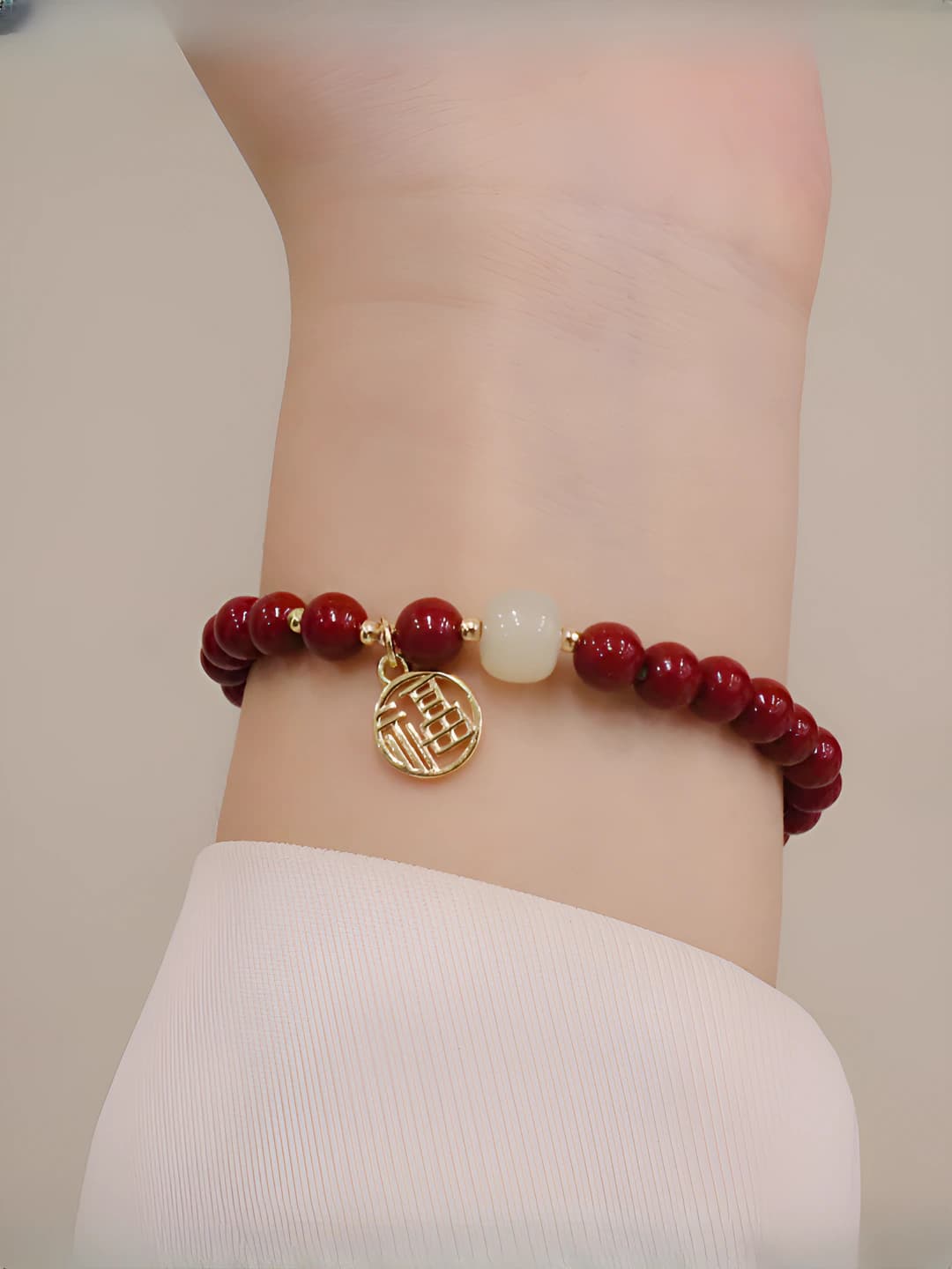 6MM cinnabar va Hetian jady baxt plitasi