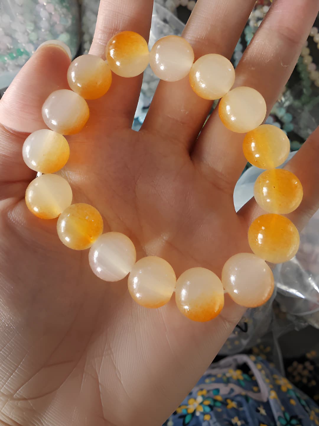 12mm orange-white, clear