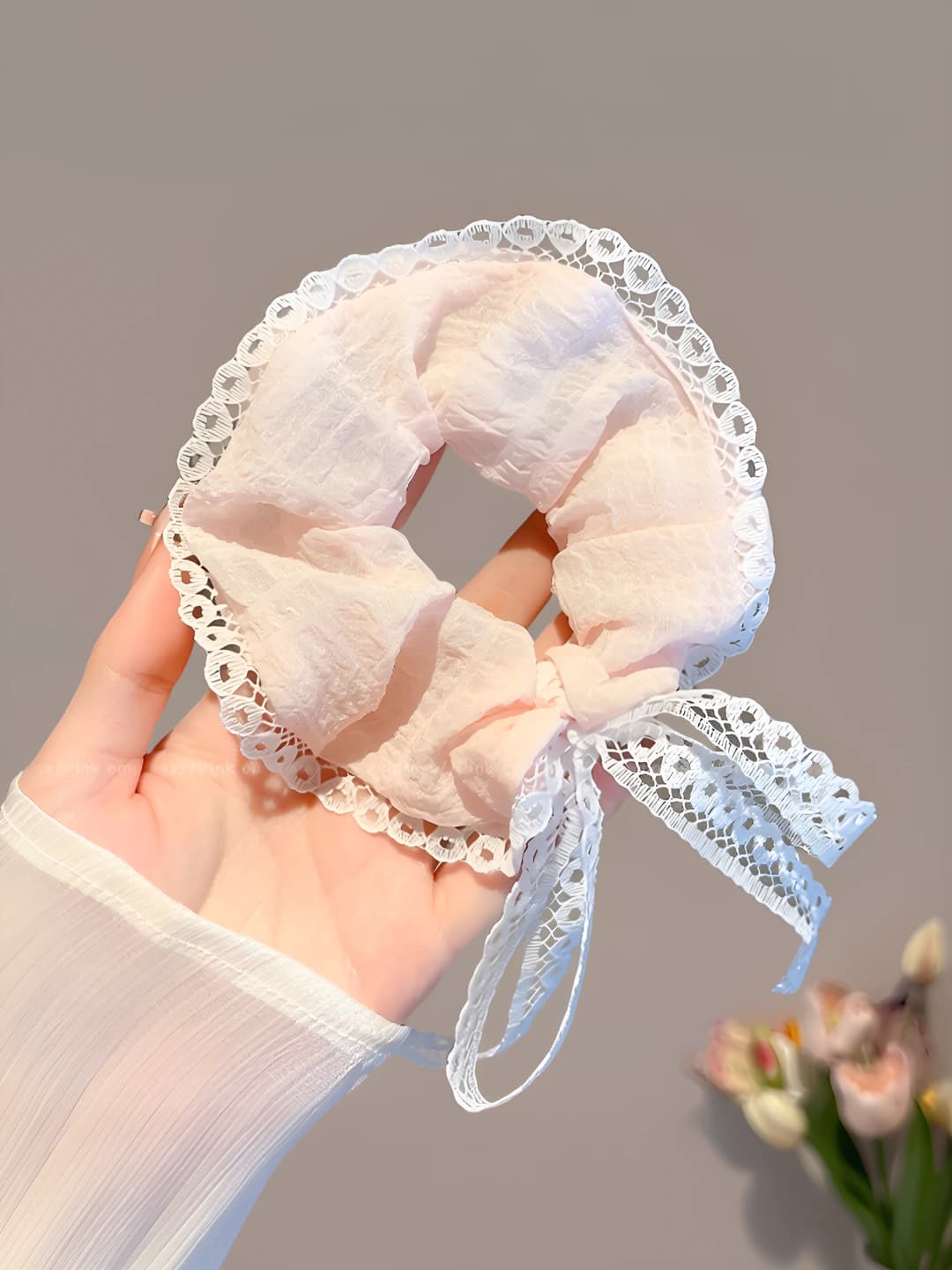 Pink ribbon bow 10 cm