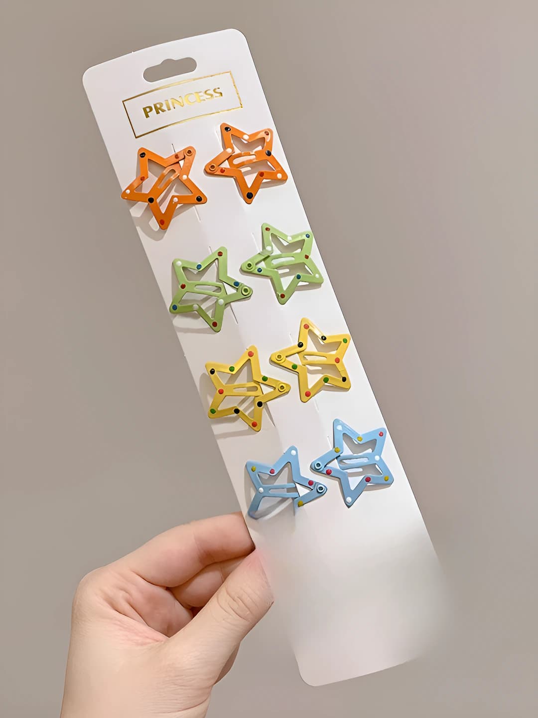 Orange, polka dot, star, 10 pcs