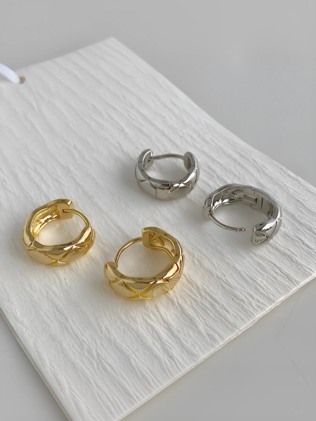 Women's geometric brass hoop earrings in ins style