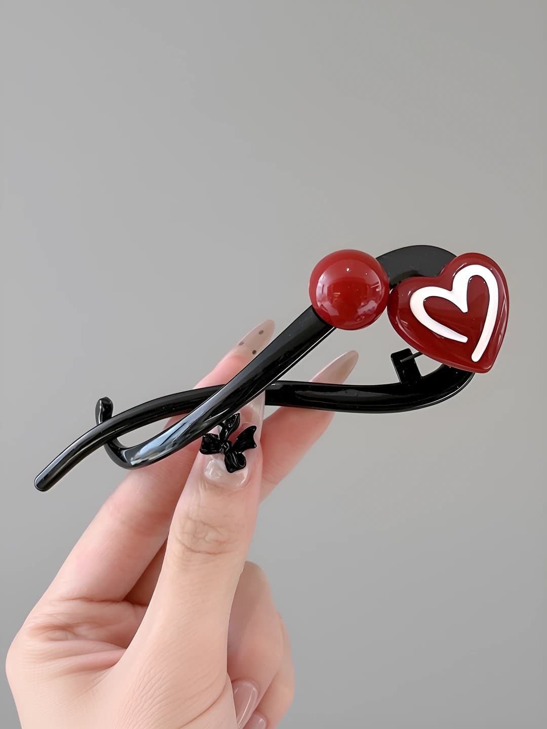 2# Бордовый сердечко зажим 10.5cm