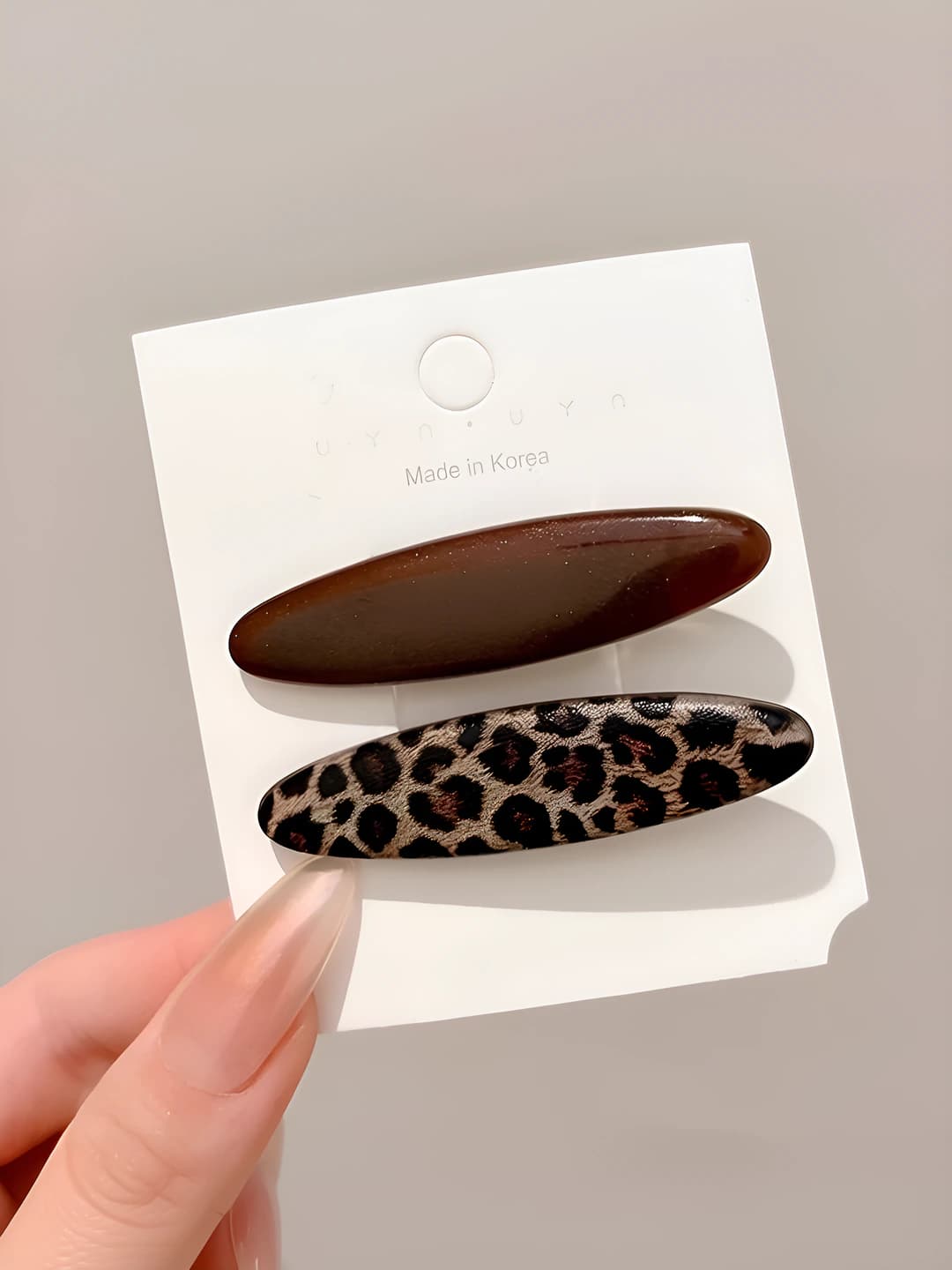 1# Letters+Leopard - 4cm clip, 7cm accessory