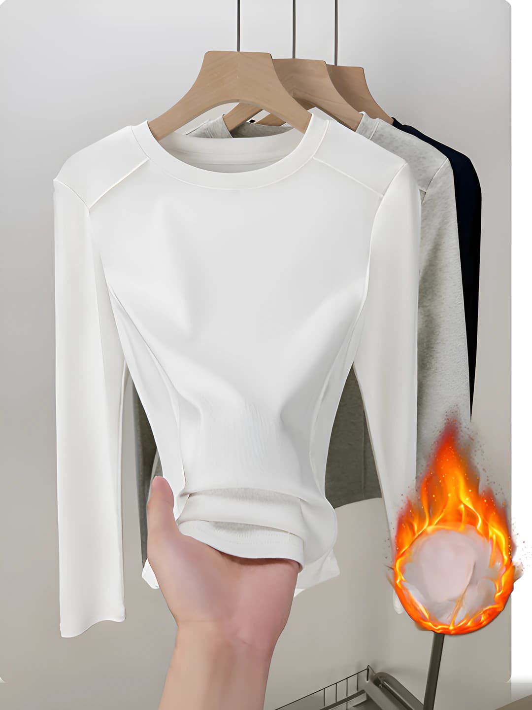 White, brushed lining, fleece