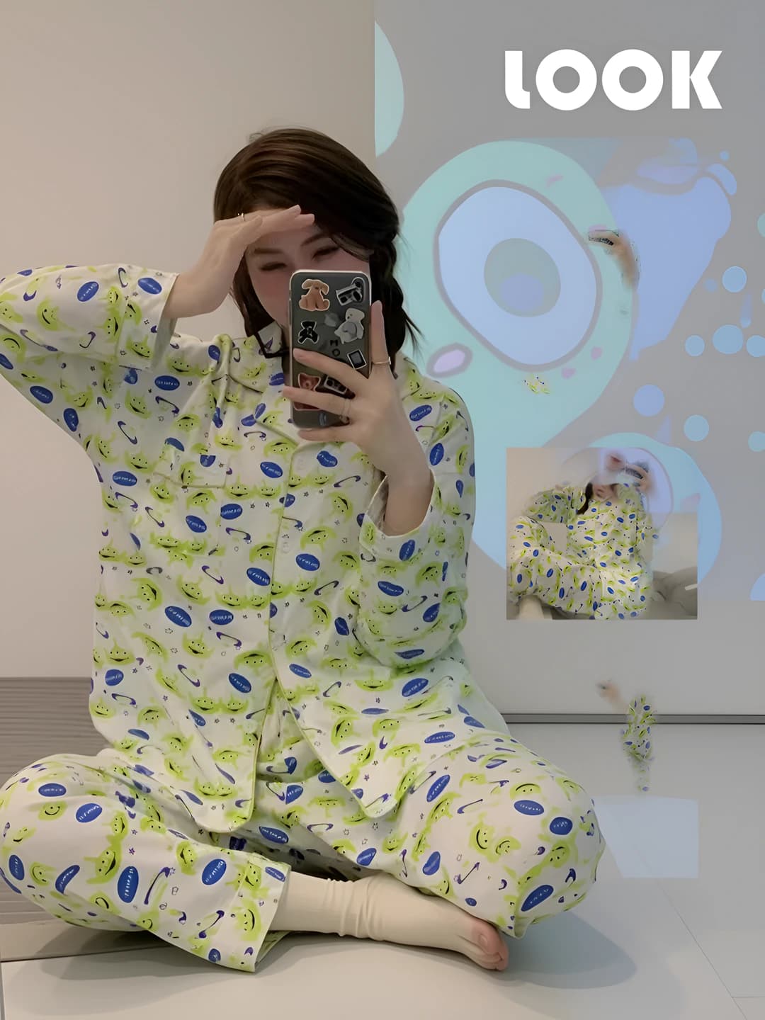 Women's Toy Story Alien style spring-autumn long sleeve pajama set