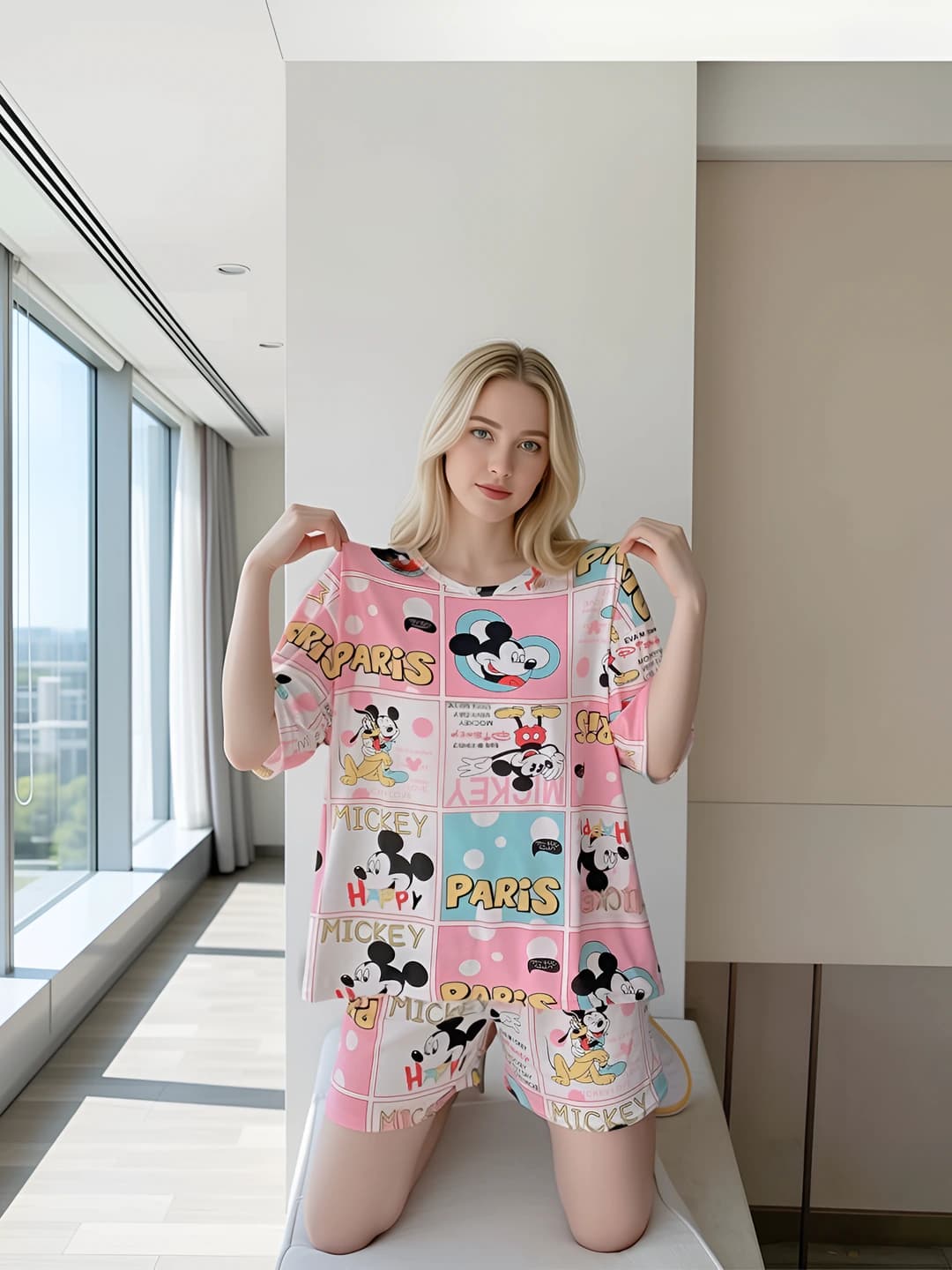 Plaid pink Mickey
