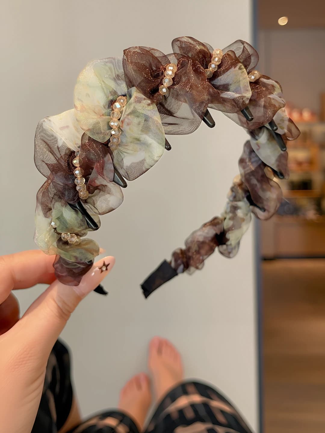 1# Blue-brown tulle