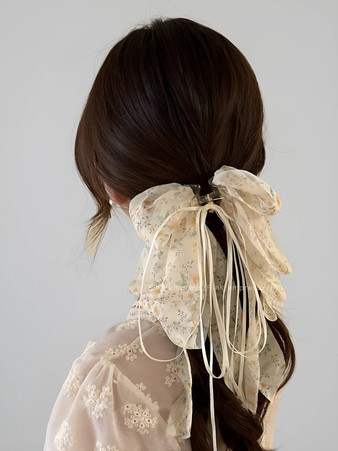 2# Yellow floral clip ~4 cm, ribbon ~30 cm