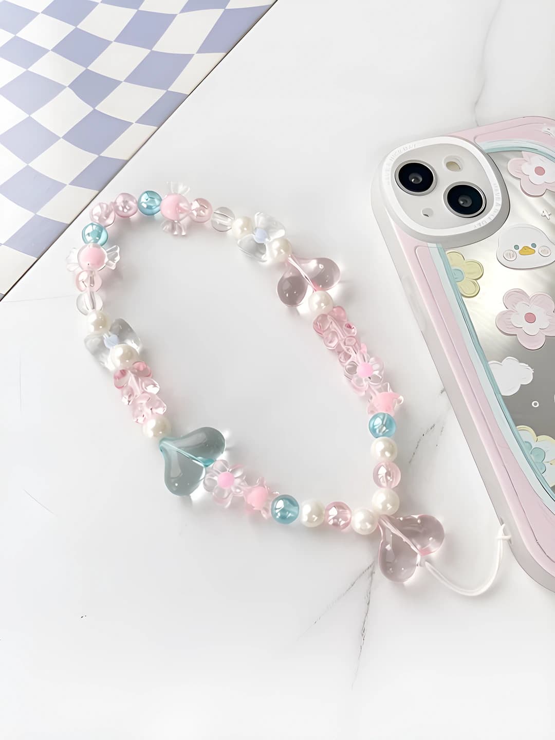 Pink-blue peach bear
