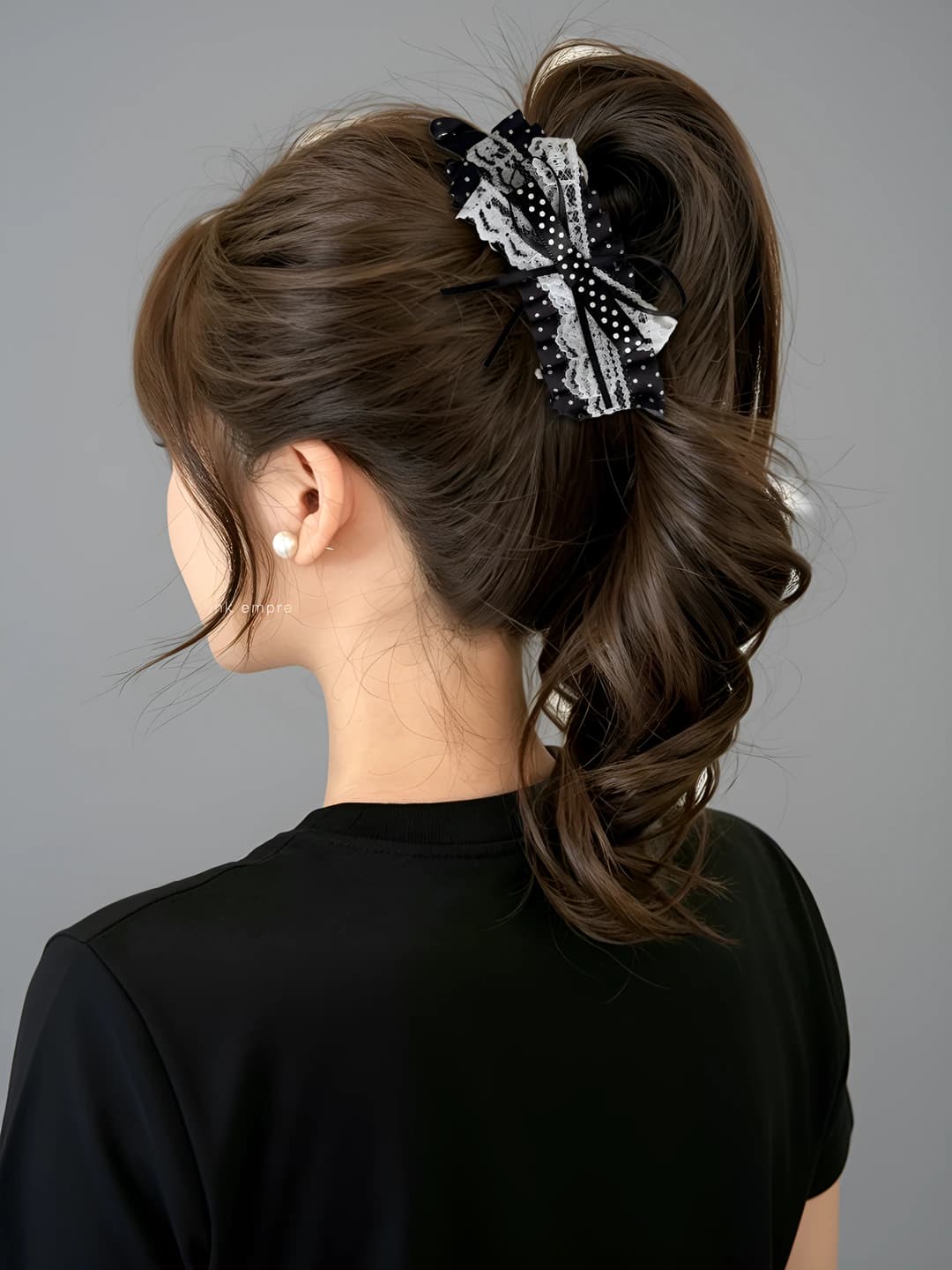 1# Black polka dot, 13 cm