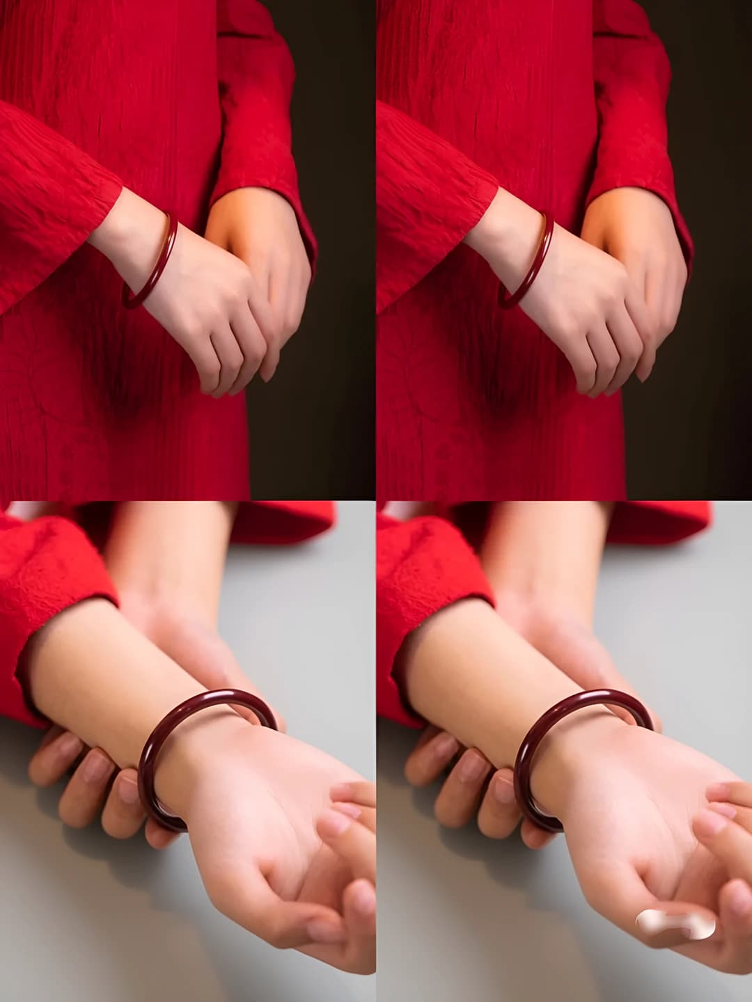 Chunky bangle, Cinnabar Red, 62mm