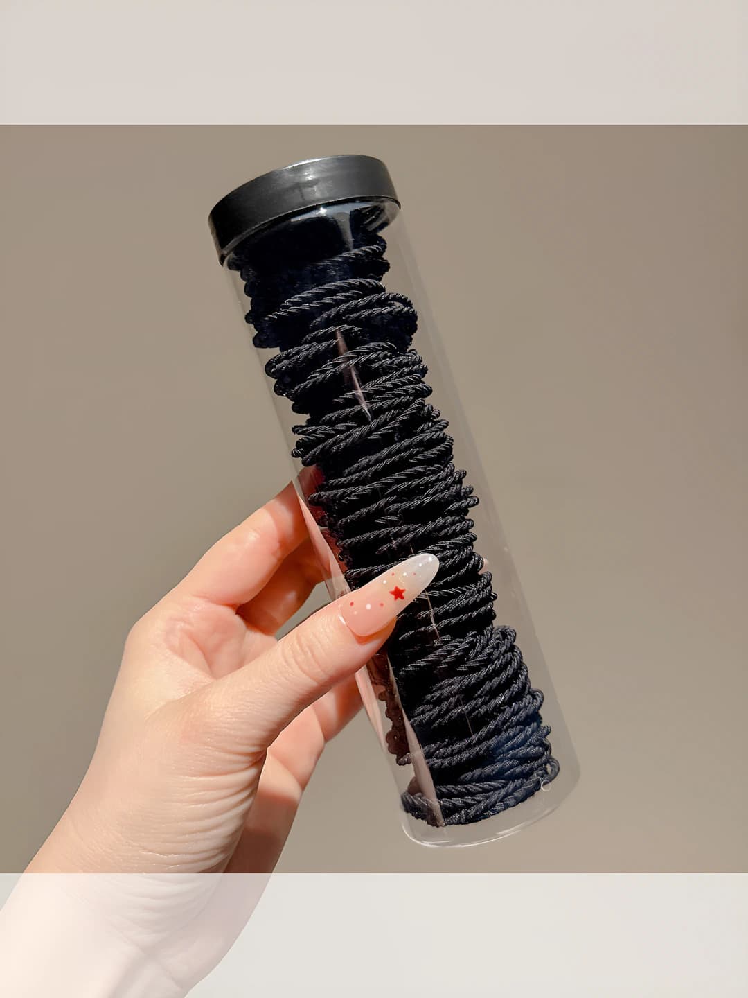 1# black rubber bands 100 pcs in jar