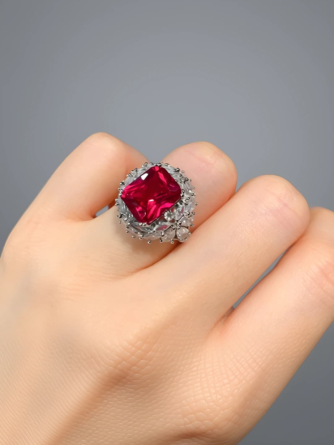 Red glass ring