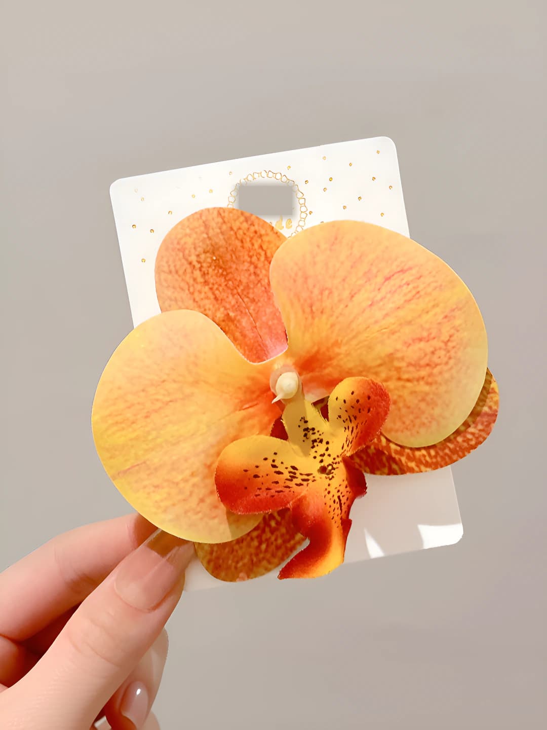 2# To'q sariq 3D phalaenopsis 9 sm