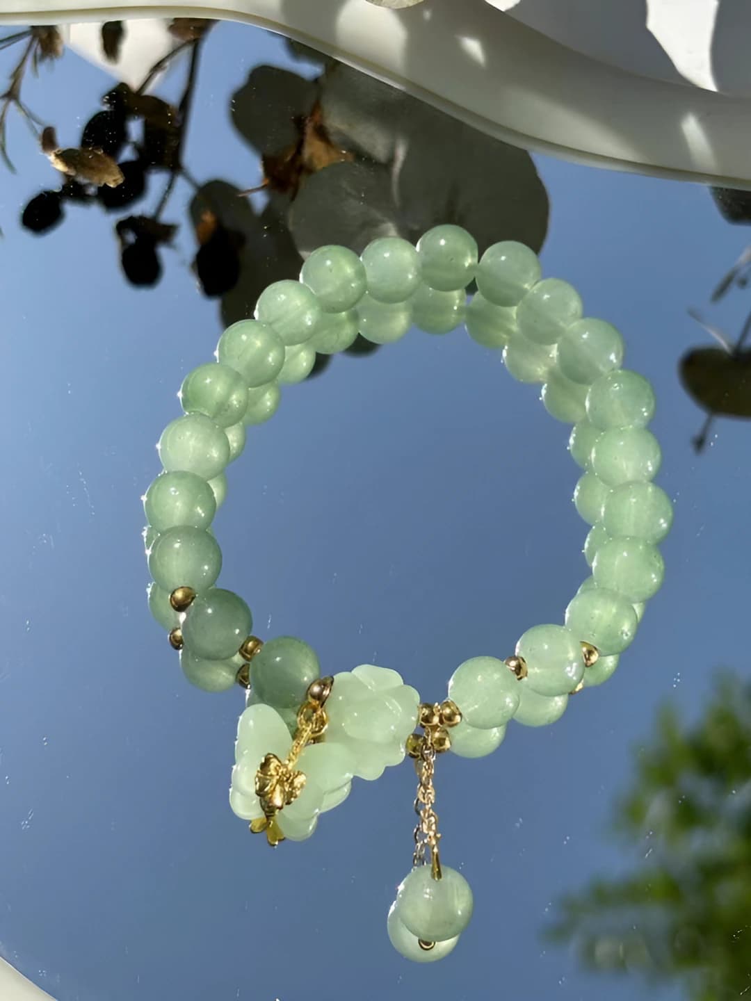 S048 green butterfly jade bracelet