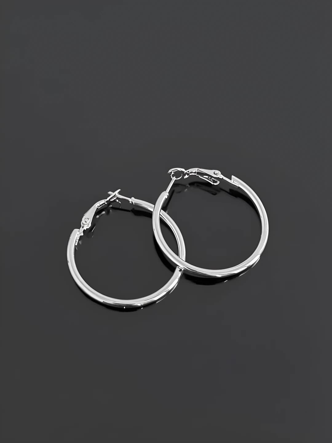 2# Simple hoop earrings 3cm - ear clips