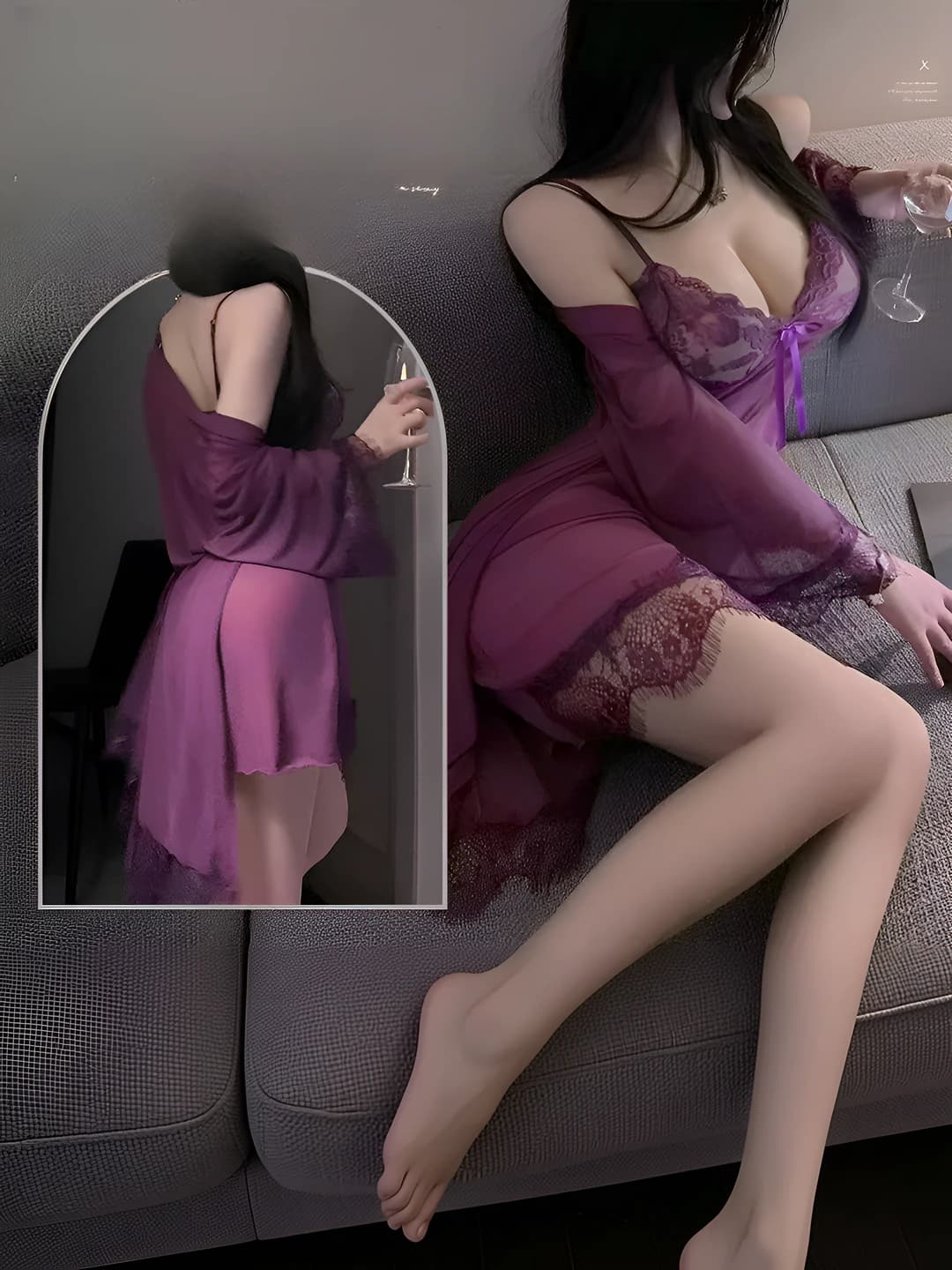 Фиолетовый трёхкомпонентный костюм