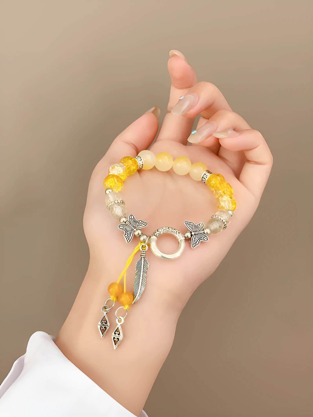 Butterfly and feather yellow