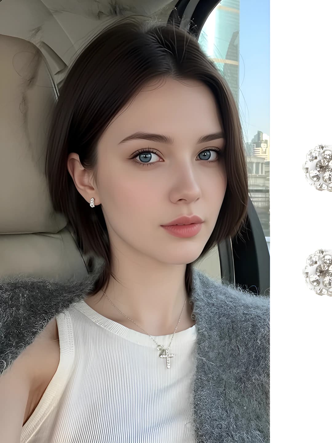 3# Diamond ball stud 6mm pair
