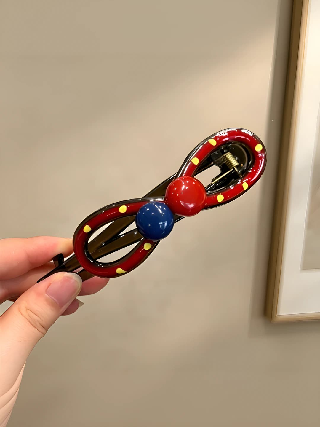 3# Red base - polka dots 11 cm