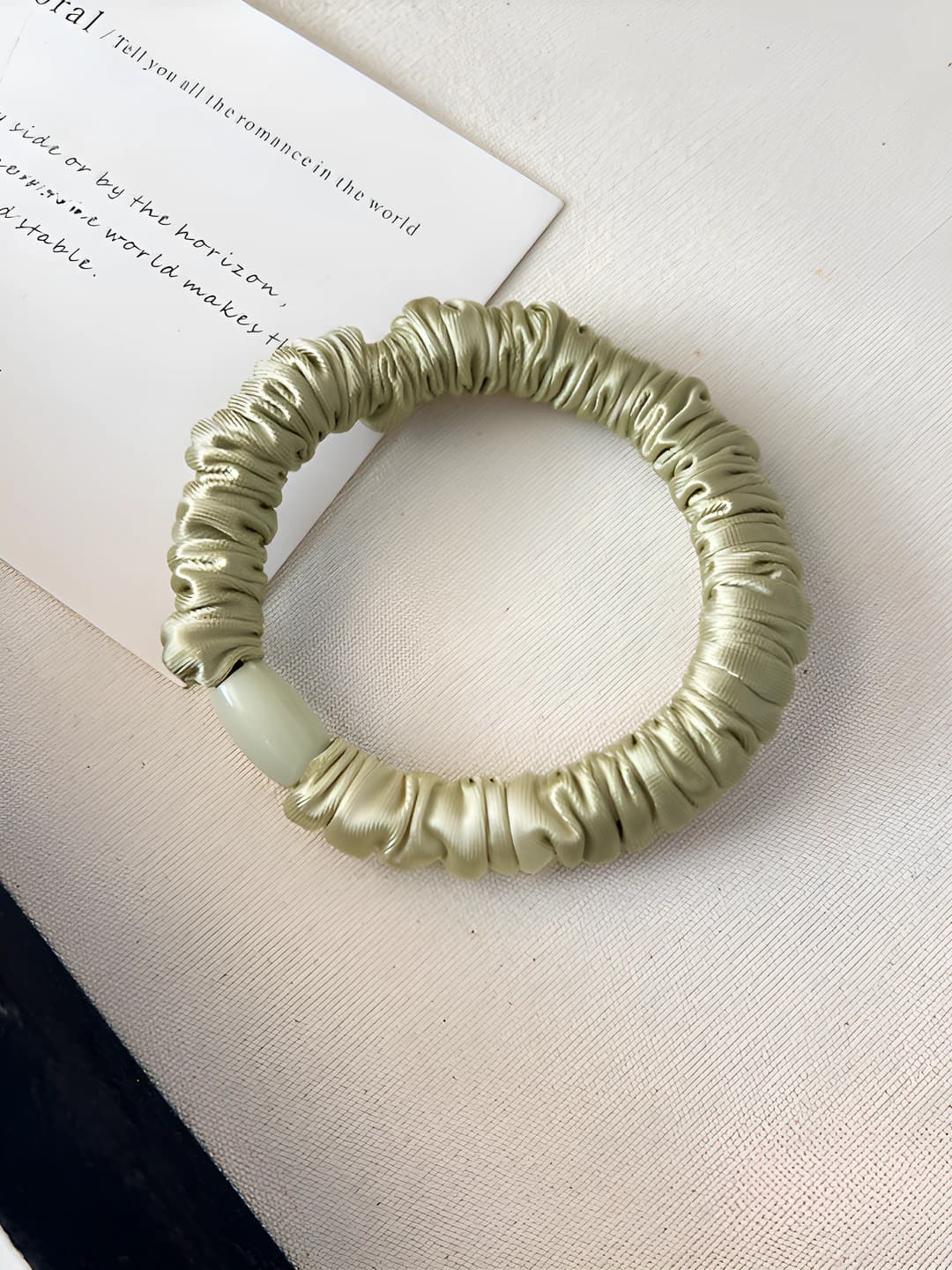 Satin hair tie [Green] 1 pc