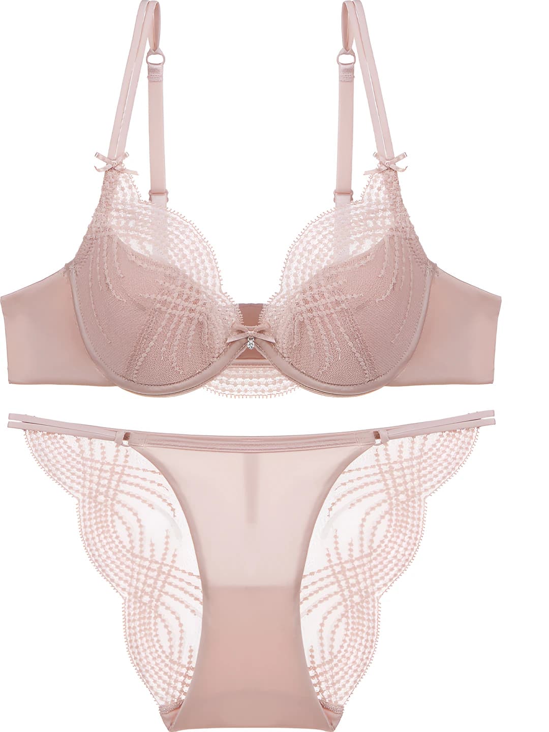 Women's lace underwear set: thin, breathable, plus size bra and panties