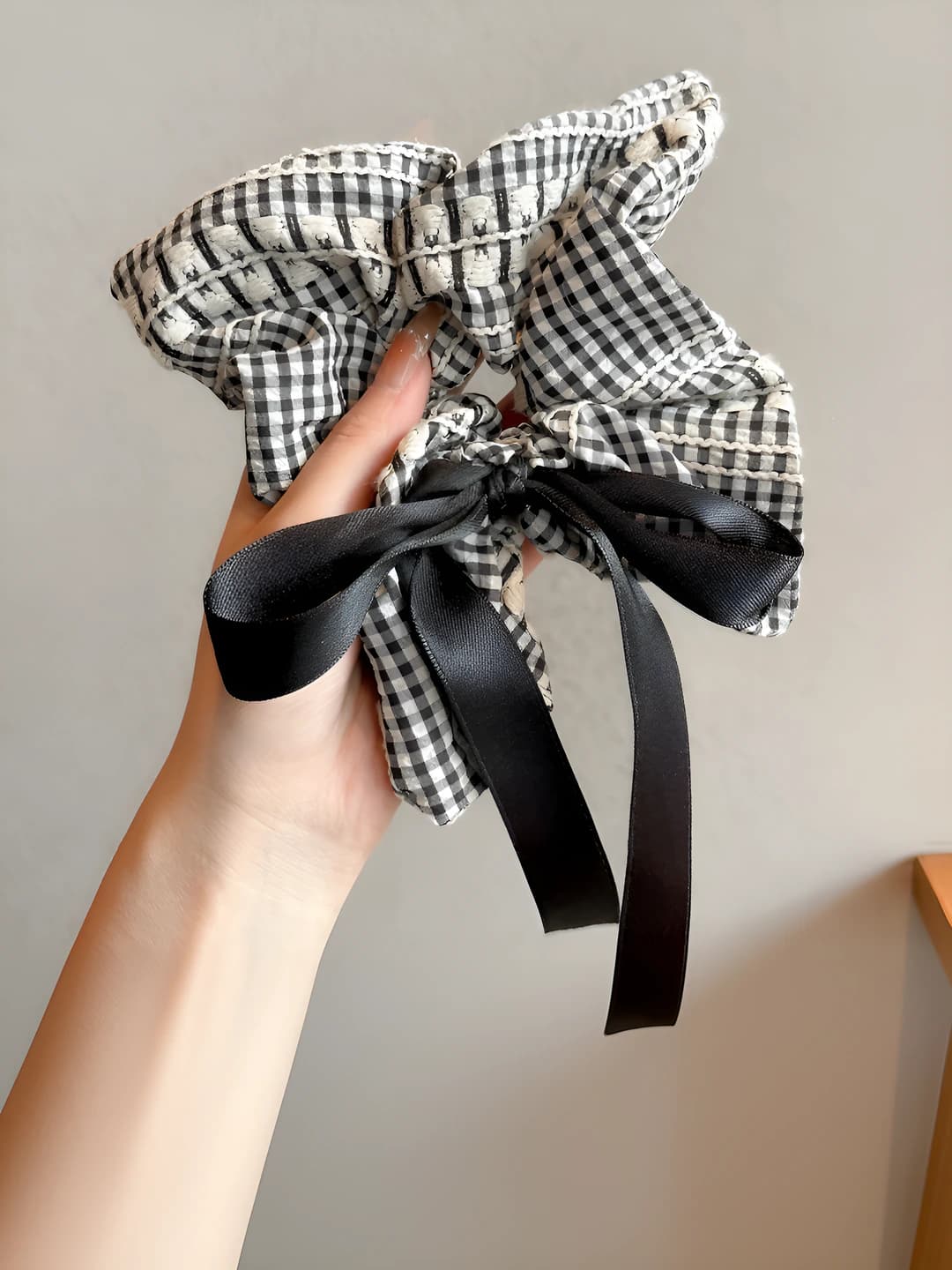 Black plaid small 20 cm