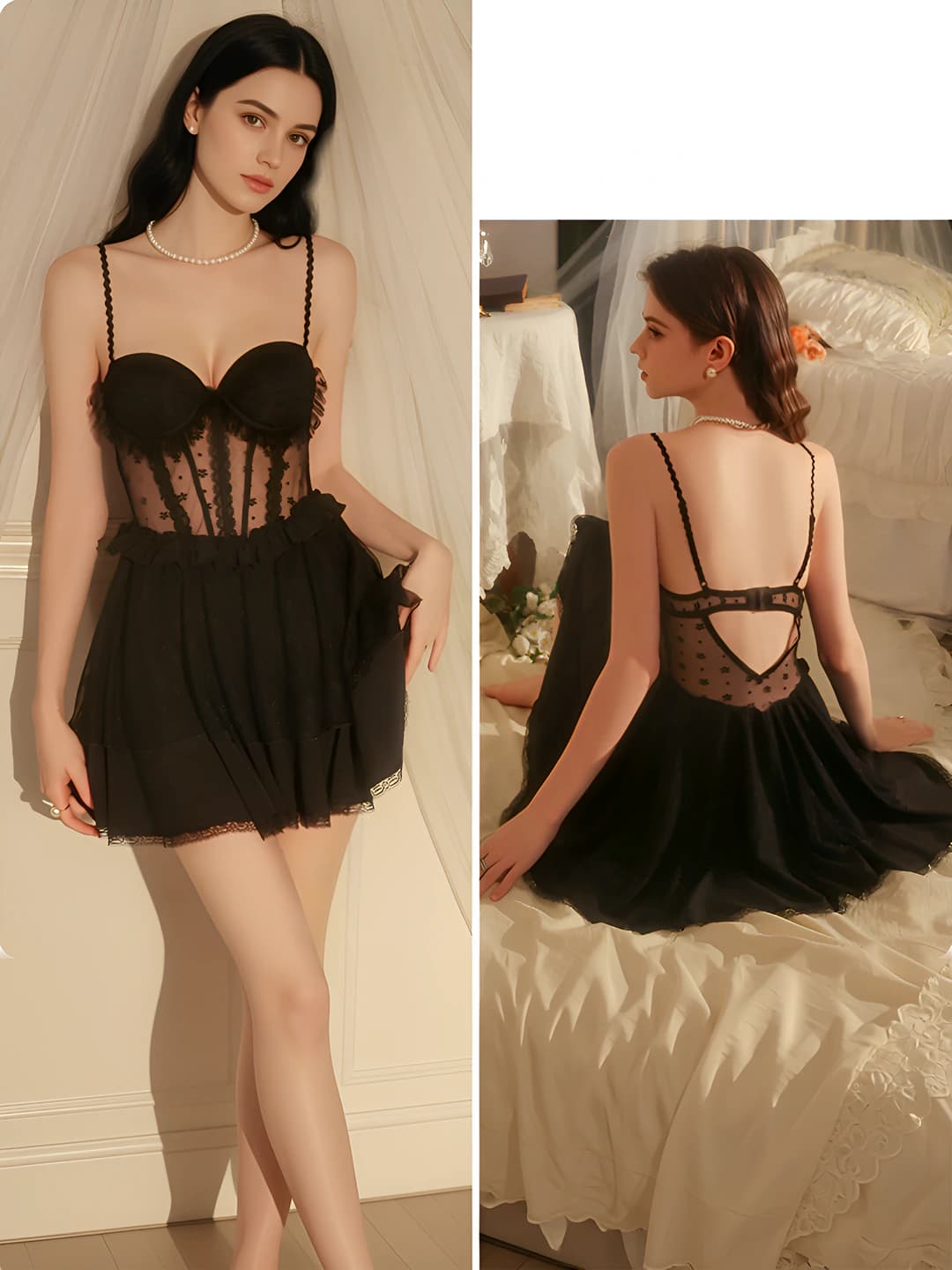 M5724 Black (Nightgown)