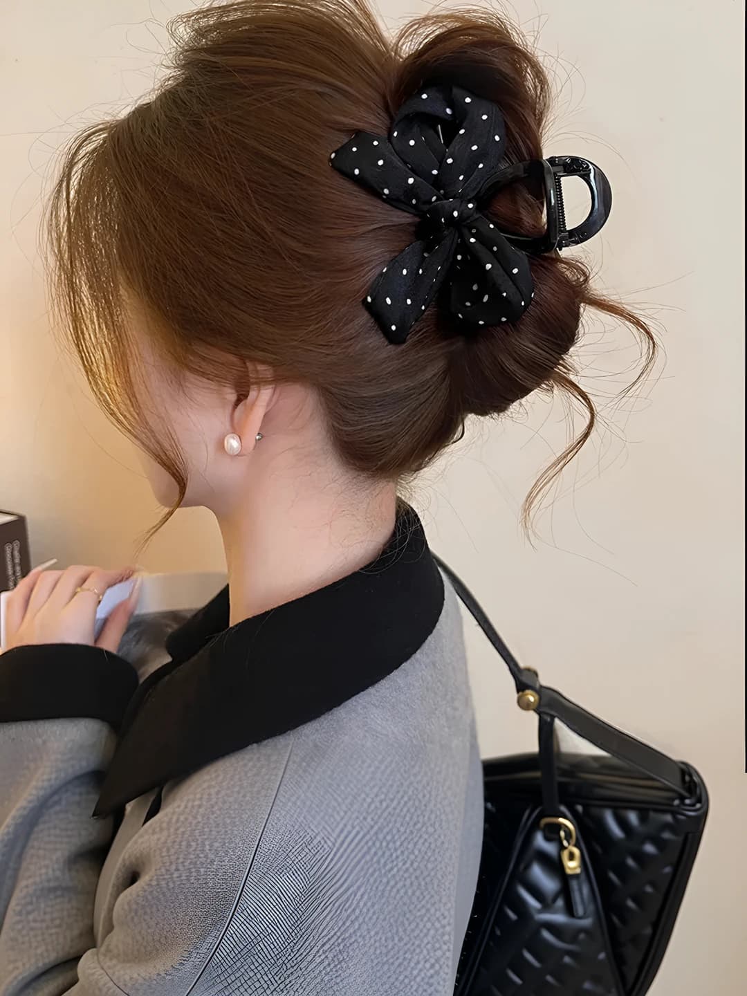 1# Black polka dot, 8 cm
