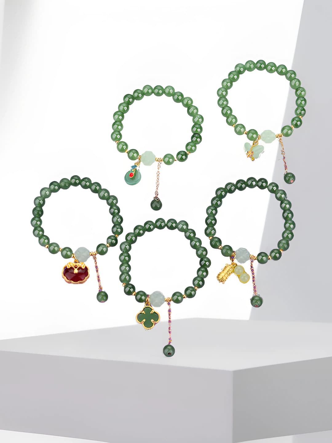 Women's ethnic style chertopalak bracelet, handmade, 1080 beads, with gold-plated artificial stones