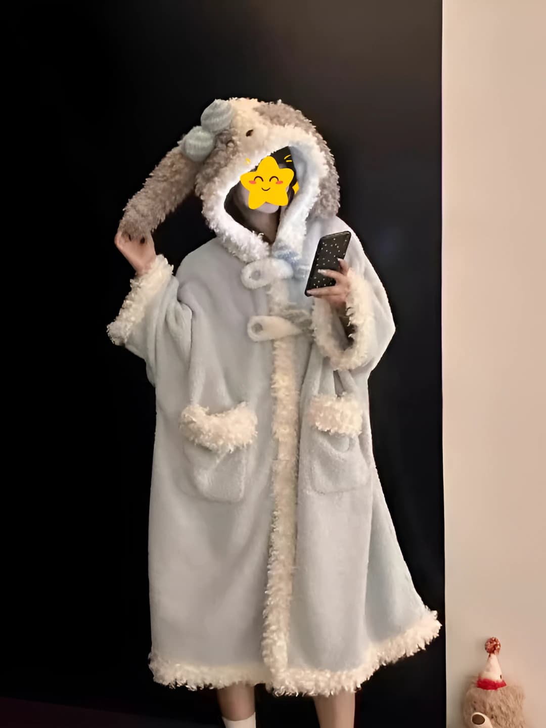 Panty and robe for floppy-eared dog