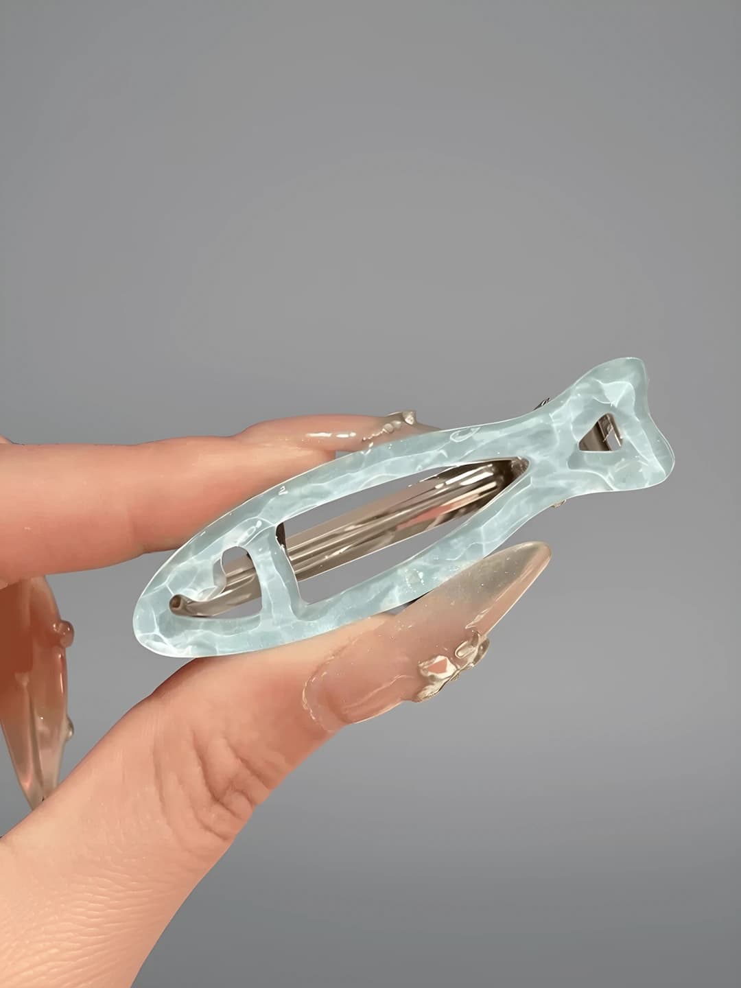 1# Прозрачно-синяя рыбка 6cm