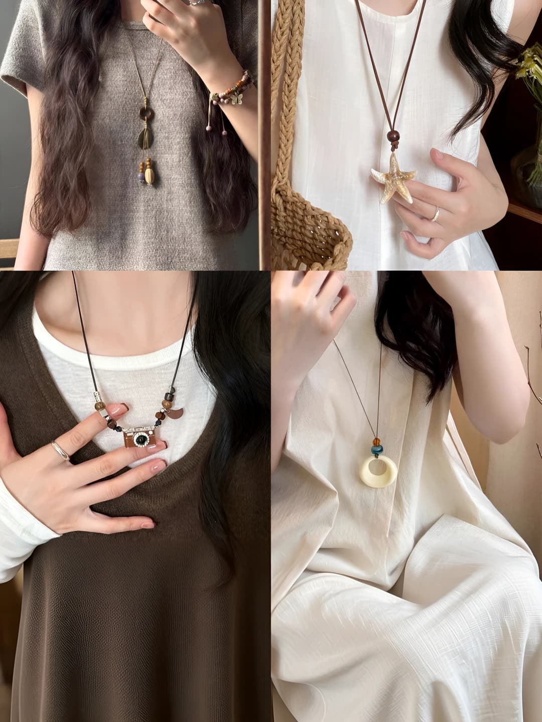 Women's long retro pendant necklace, autumn-winter sweater chain, unique design