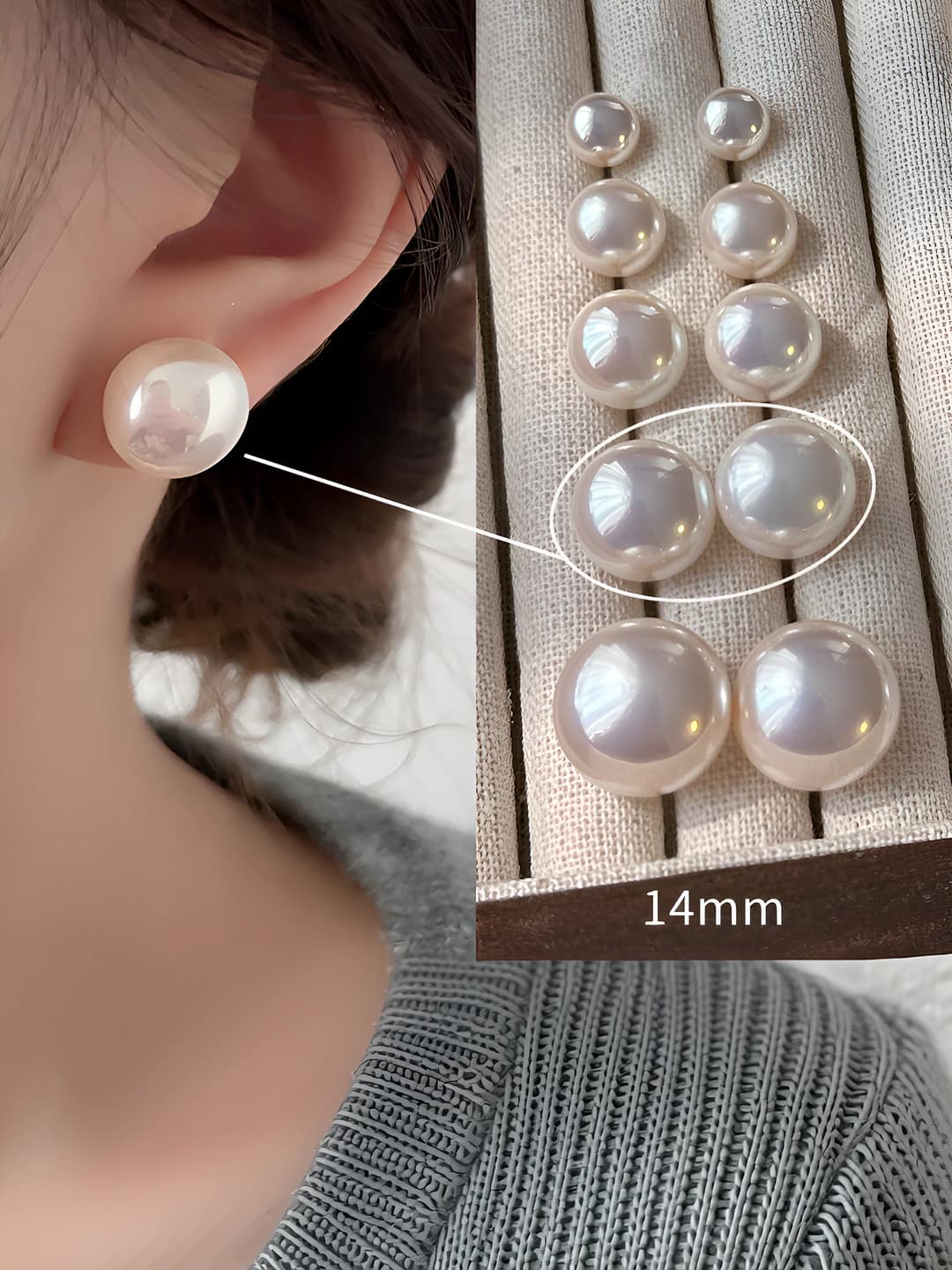 4# 14mm pink glow - Stud