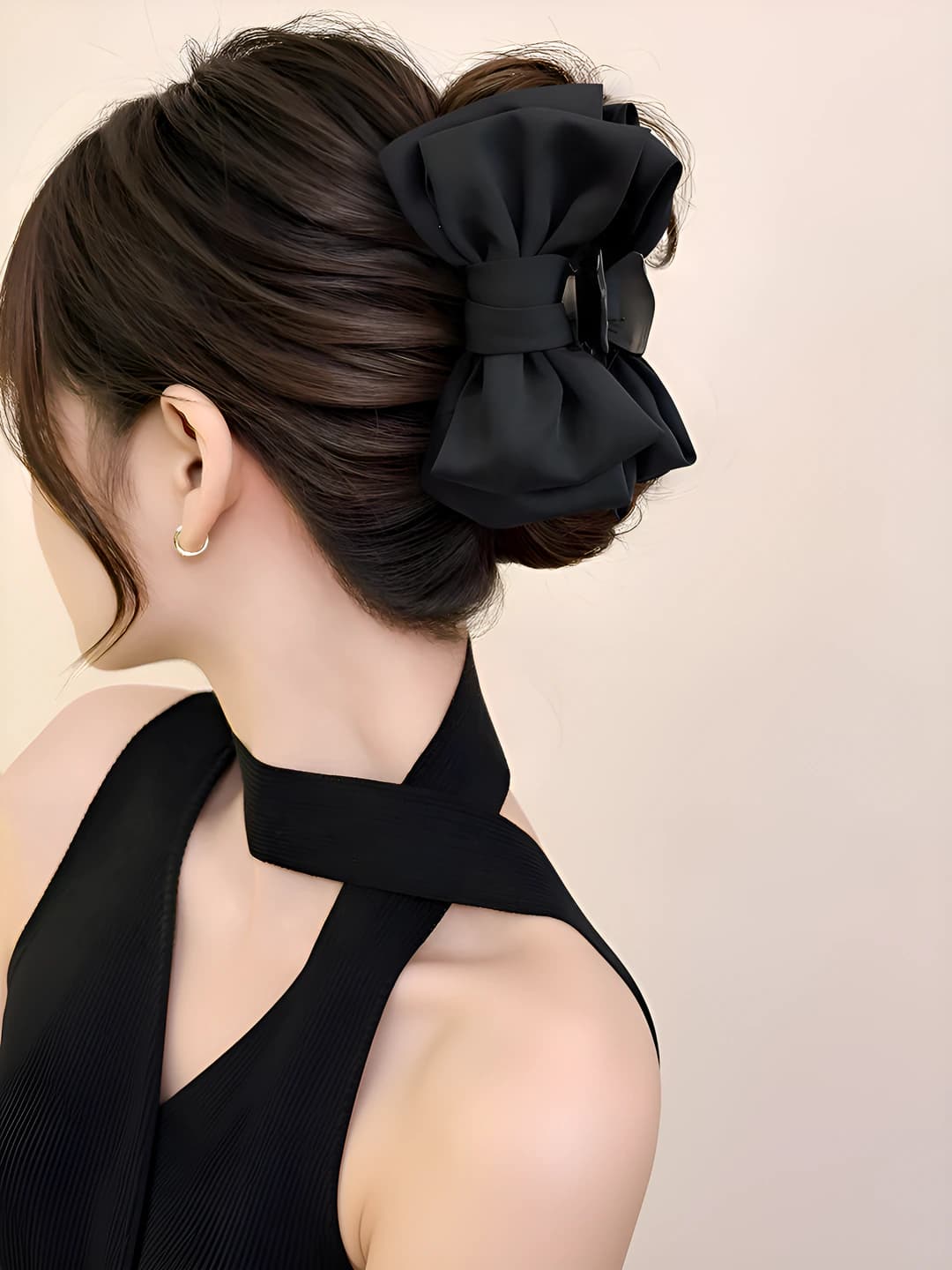 5# Wavy bow clip 8 cm, bow 13 cm