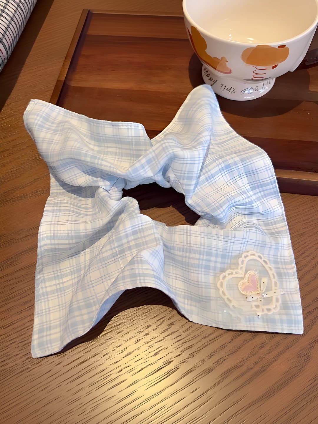 5# Plaid heart square 21*22 cm