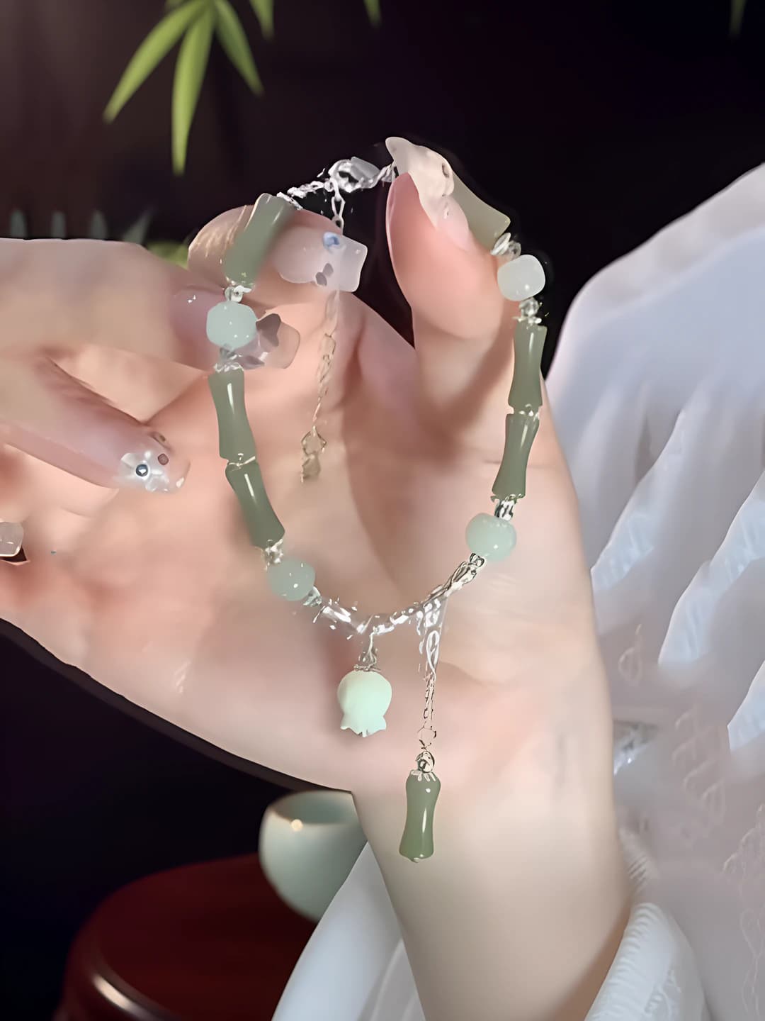 Бамбуковый браслет с колокольчиками SZ452