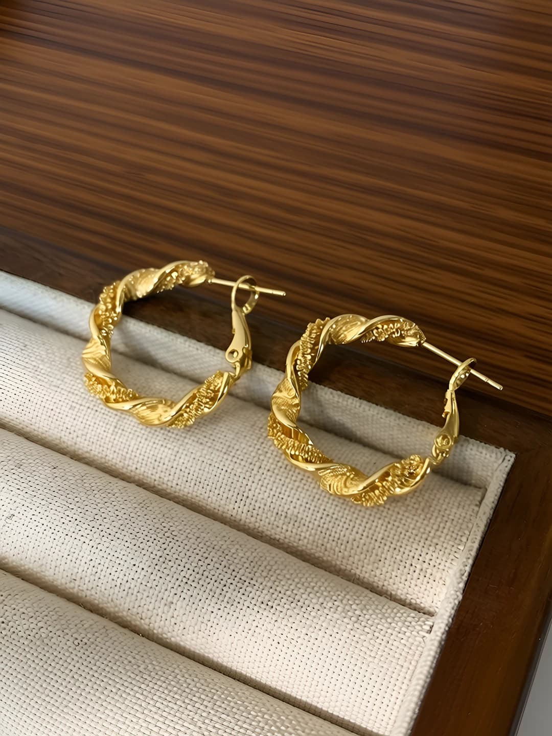 Gold 2.5cm hoop earrings