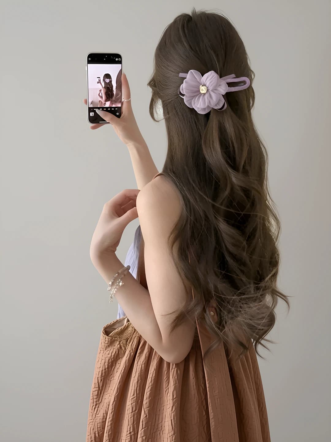 4# Purple flower clip 11 cm