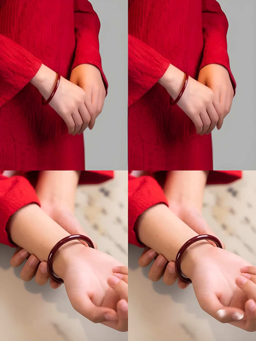 Толстый браслет, Красный киноварь, 58mm