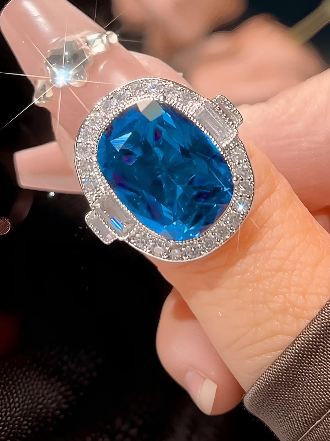Blue Spinel 7 US Size Ring