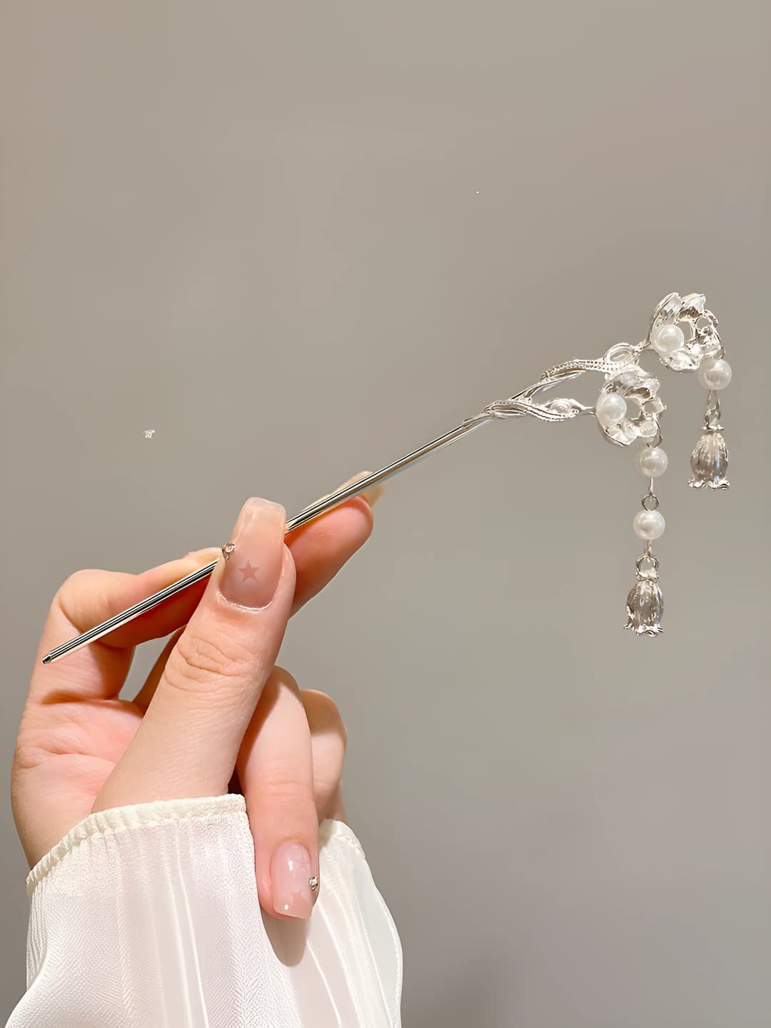 35# Два лотоса короткое серебро 16 см
