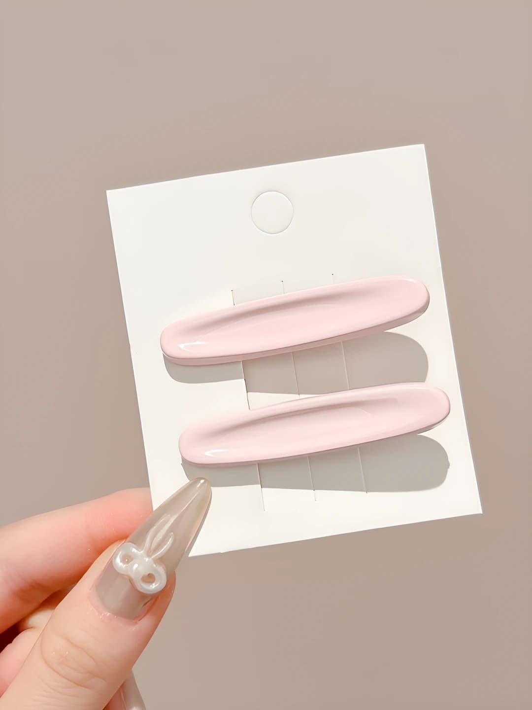 2# Rangli oval gulli soch to'g'asi Pushti rang Juft ~5.2cm